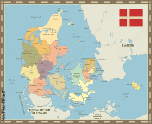 Denmark retro color map