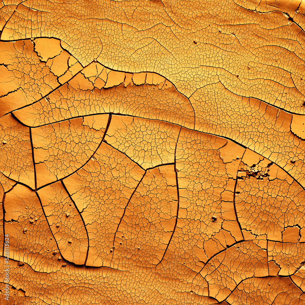 Obraz premium Detailed cracked soil showing a dry desert land scorched in the heat causing cracks. Global warming or Climate change concept.