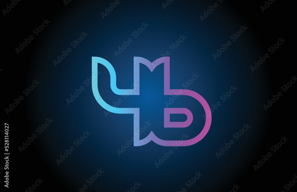 Fototapeta premium pink line 46 number logo icon design. Creative template for business and company