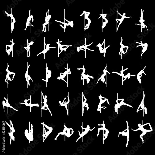 Set of Striptease Dancer silhouette	