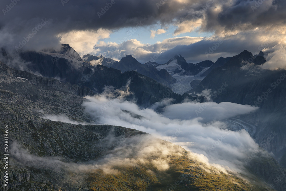 Fiescher Alps near Aletsch Arena, Switzerland, Europe Fiescher Alps near Aletsch Arena, Switzerland, Europe