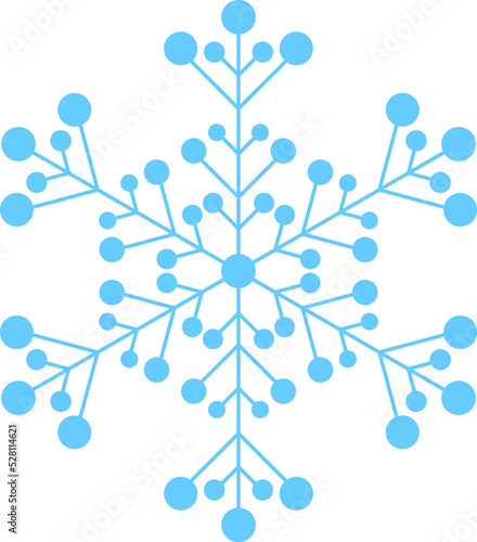 Big beautiful complex Christmas snowflake in light blue color
