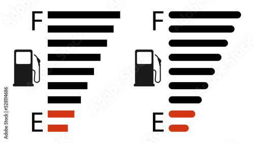 Set of Fuel gauge icon showing full. Vector illustration.