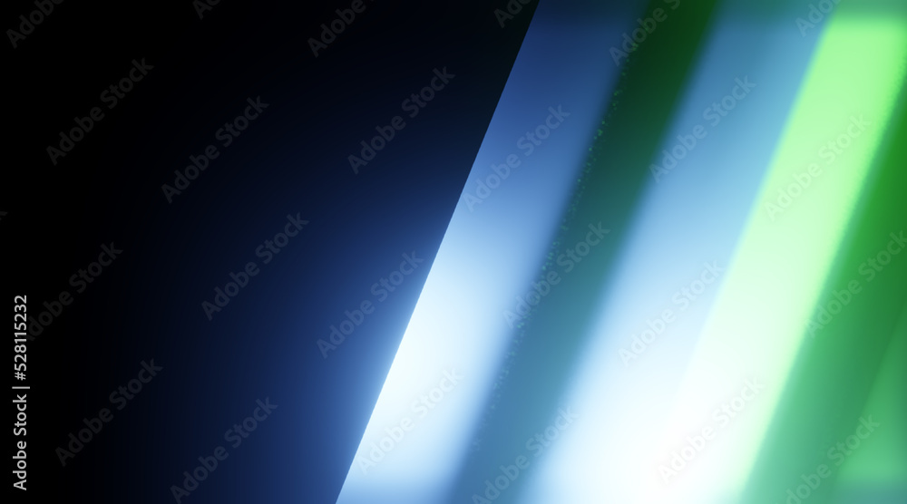 Render with blue and green stripe with highlights