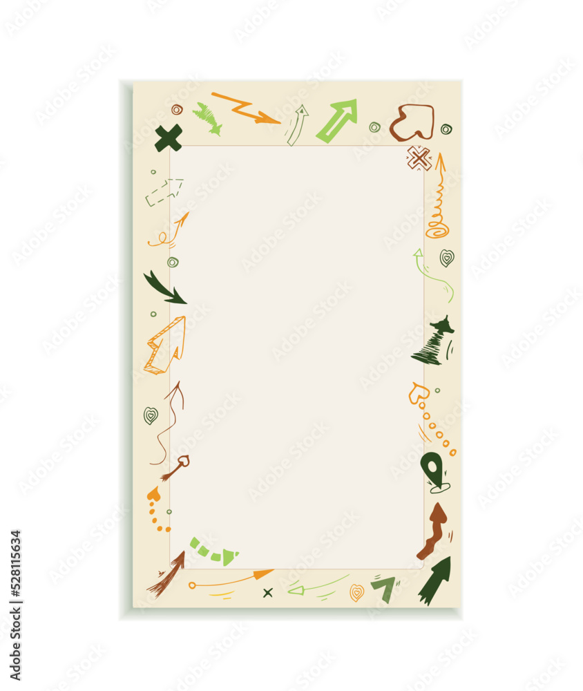 Obraz premium First page for a notebook or notepad Illustration of pointer arrows for cover Autumn colors of the notebook