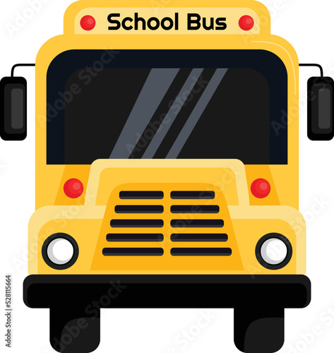 A digital drawing of a school bus in yellow and orange and red and white lamps holding a sign above that says Black School Bus