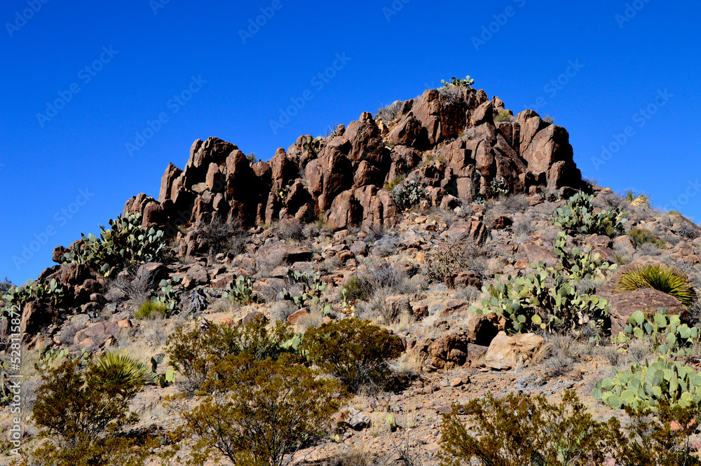 landscape rocks with vivid blue sky