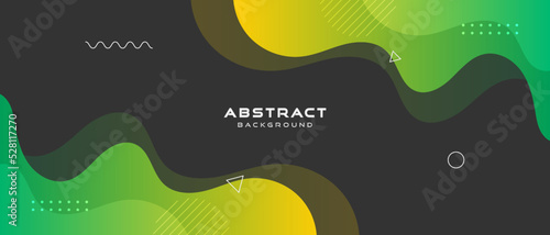 Fototapeta Naklejka Na Ścianę i Meble -  Abstract green geometric background with fluid shapes. vector illustration