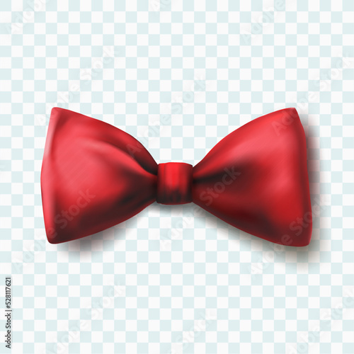 Vector 3d Realistic Red Textured Bow Tie Icon Closeup Isolated Fototapet