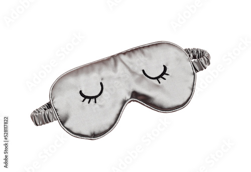 Sleeping mask and herbal tea on pink pastel background. Minimal concept of rest, quality of sleep, good night, insomnia, relaxation