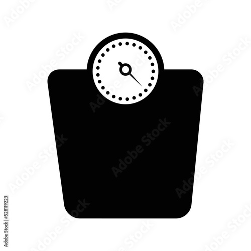 Digital weight scale machine icon | Black Vector illustration |