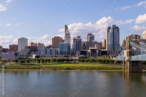 Cincinnati, Ohio, USA.  View of the city skyline from across the Ohio River. © Hangar 107 Studios