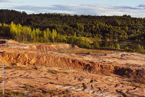 Beautiful landscape with clay mine in Latvia