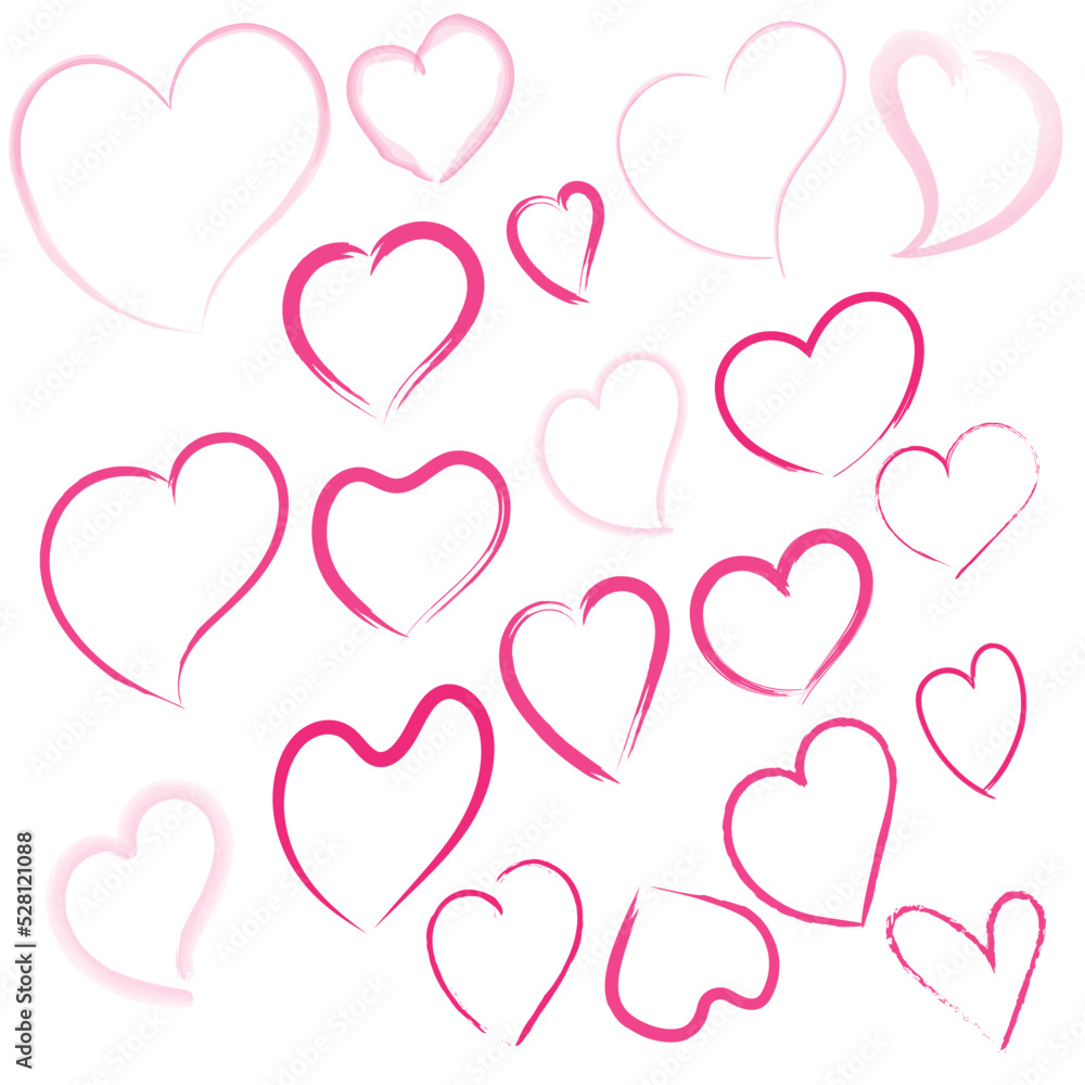 Hearts vector icon collection. Valentine's day romance symbols