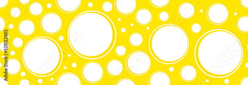 Yellow cheese with round holes, seamless pattern.