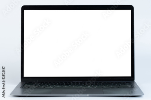 Slim gray laptop front view