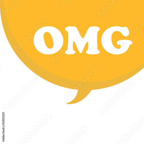 expression omg in speech bubble pop art style