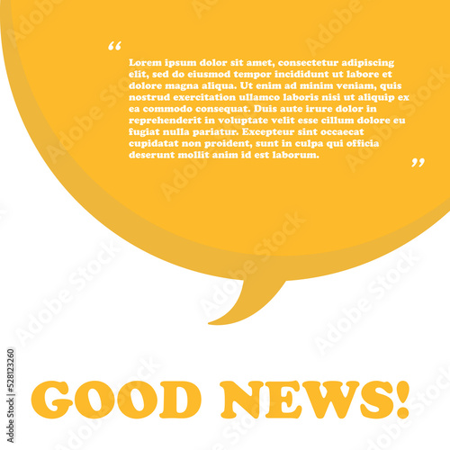 Good news on speech bubble