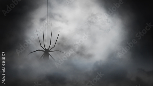 Stampa su tela Spooky Halloween background, dark horror background. Gray smoke.