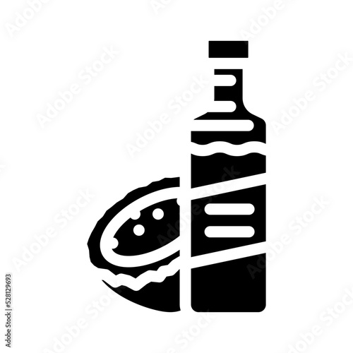 vinegar coconut tropical glyph icon vector. vinegar coconut tropical sign. isolated symbol illustration
