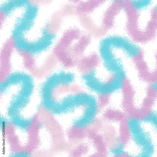 Digital basic abstract blurry pink and blue seamless pattern. Pink paintbrush lines diagonal seamless design for fabric, texile print, dress print. Hand drawn brush strokes on white background