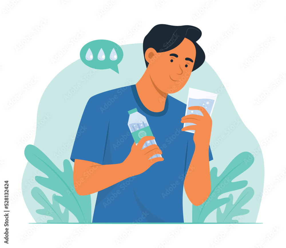 Man Drinking Pure Water for Good Health Man Drinking Pure Water for Good Health