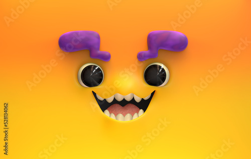 Fotografie 3D Faces render emote image happy monster mischievous smile
