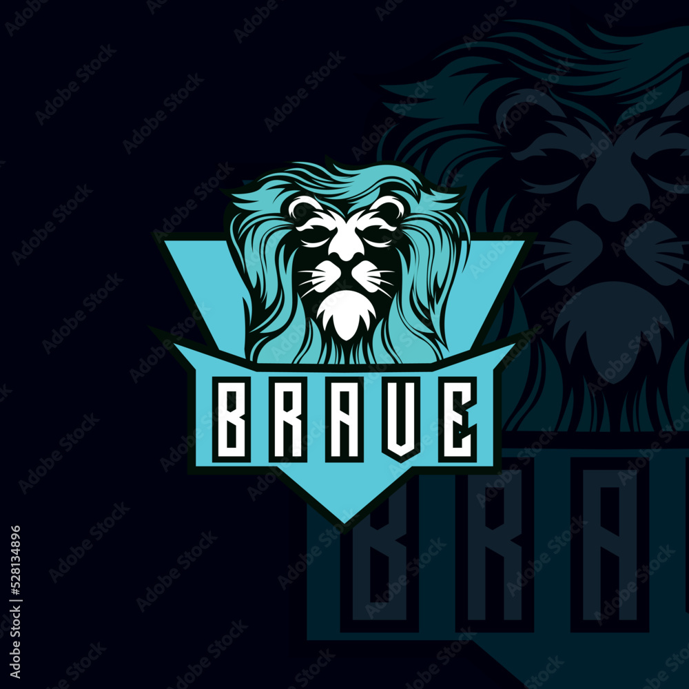 brave lion logo design mascot lion logo