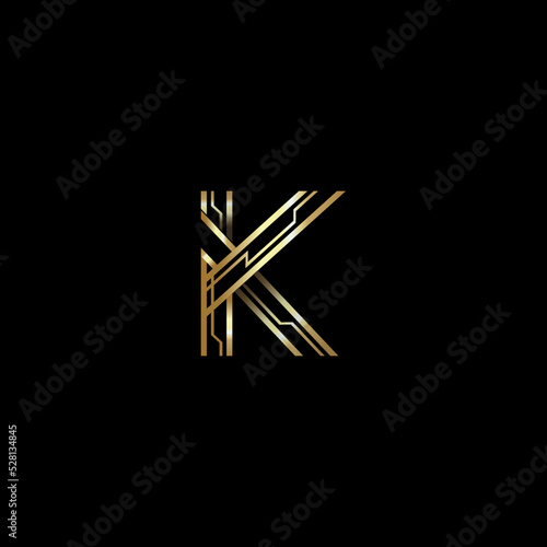 k luxury logo tech letter K logo design