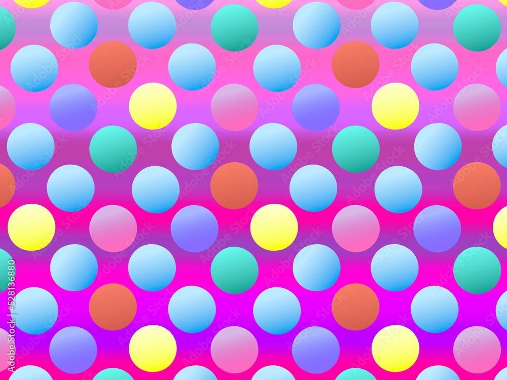 pattern with gradient colorful circles on stripe lines background