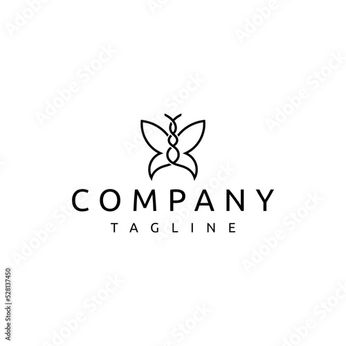 minimalist butterfly dna logo design