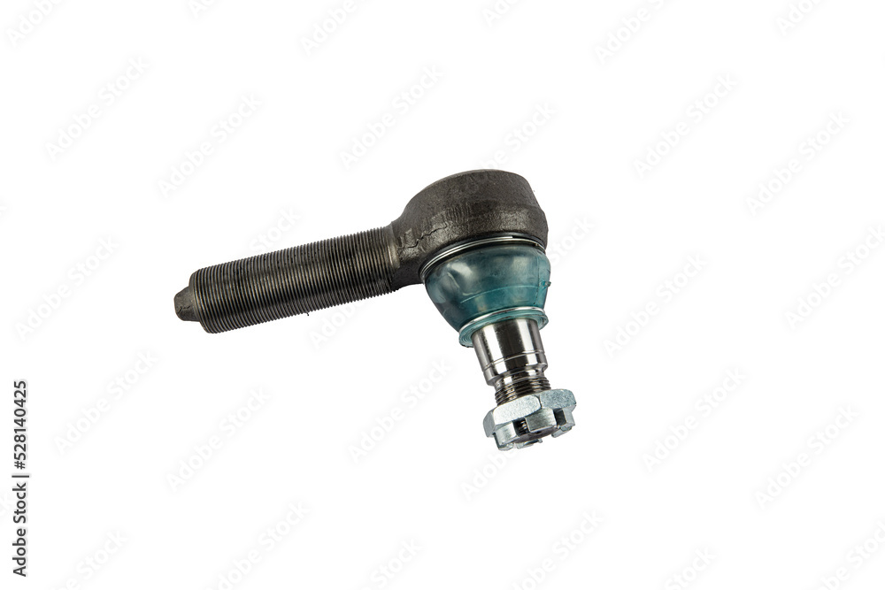 Tie rod end, steering tie rod end, car spare parts, isolated on white background. Tie rod end or ball joint, automotive part. Tie rod end, steering tie rod end, car spare parts, isolated on white background. Tie rod end or ball joint, automotive part.