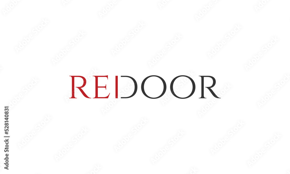 Red Door Logo Design. Vector Illustration.