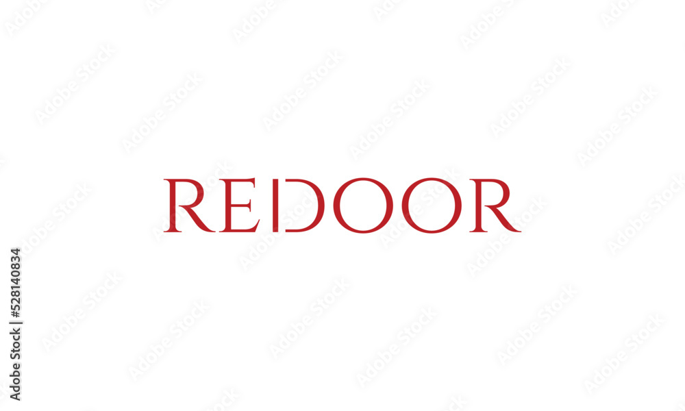 Red Door Logo Design. Vector Illustration.