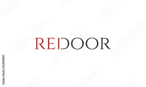 Red Door Logo Design. Vector Illustration.
