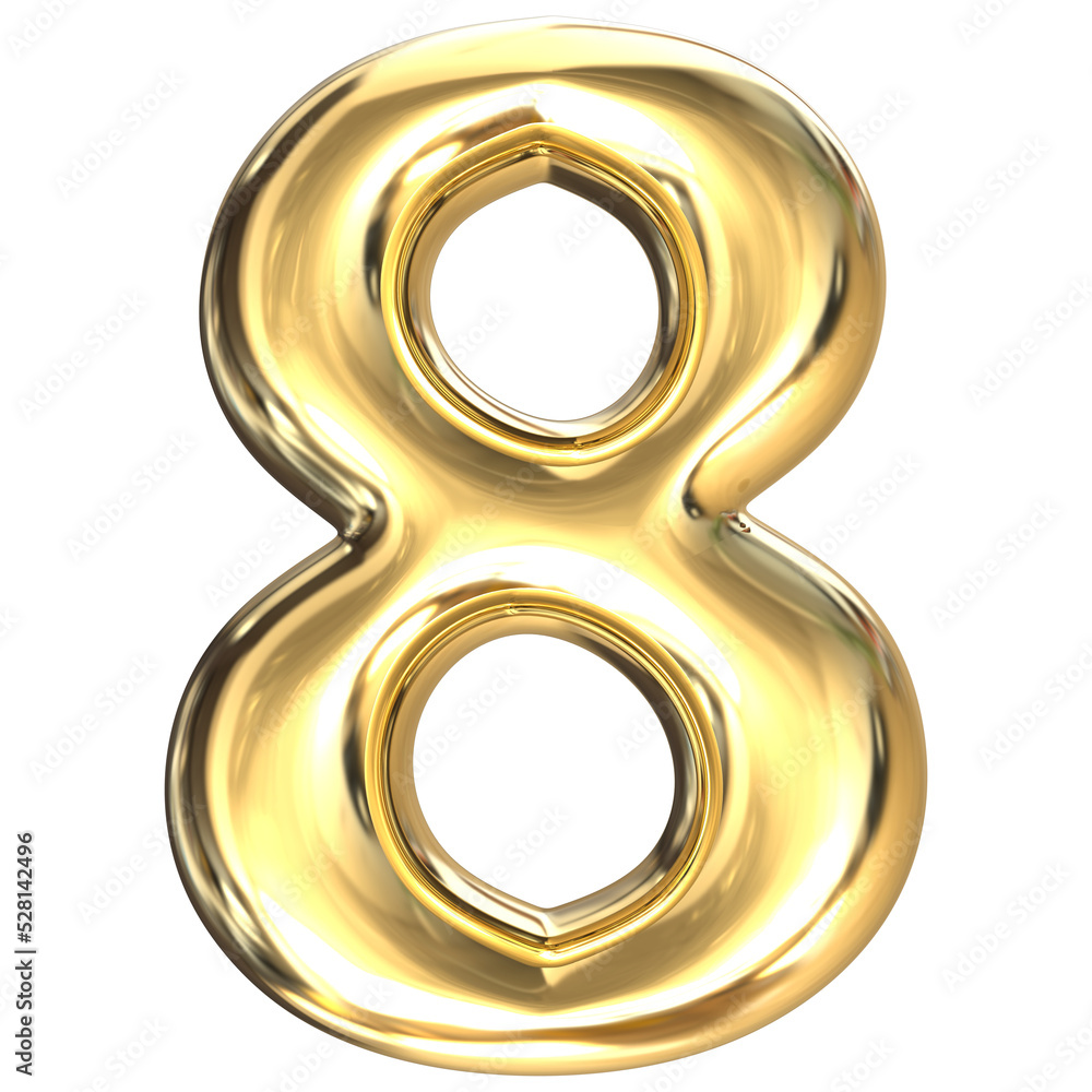 3d golden 8 percent symbol 3d golden 8 percent symbol
