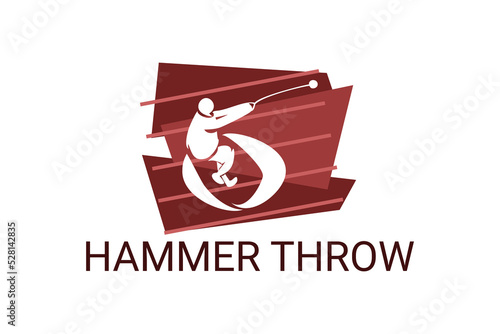 hammer throw sport vector line icon. hammer throw stance. sport pictogram, vector illustration.