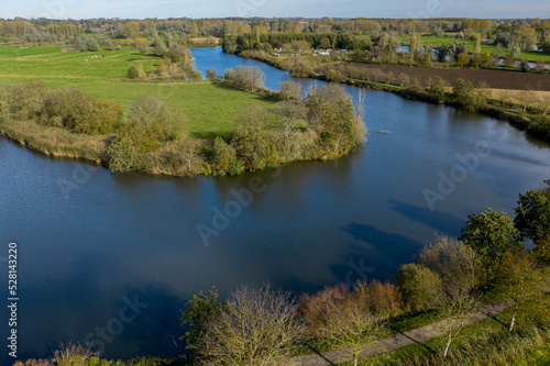 Aerial view of the Old Durme river, in Flanders (Belgium) photo