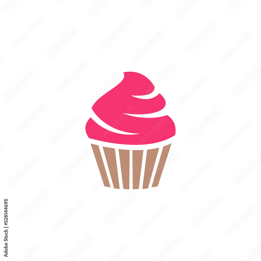 pink cupcake isolated on white background pink cupcake isolated on white background