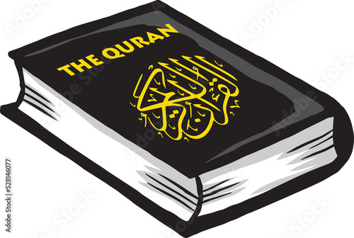 Al Quran Koran Holy Book of Muslims Icon Drawing Illustration photo