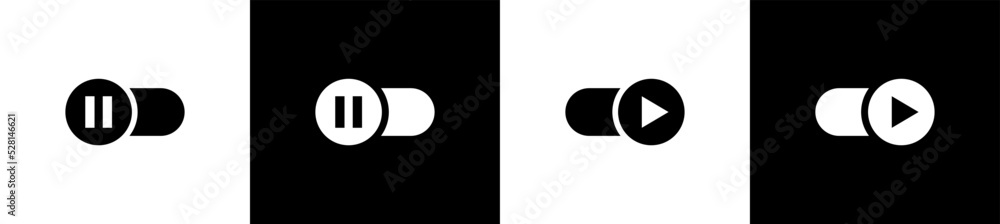 Play and pause icon. Play and pause slider buttons. Media play pause ...