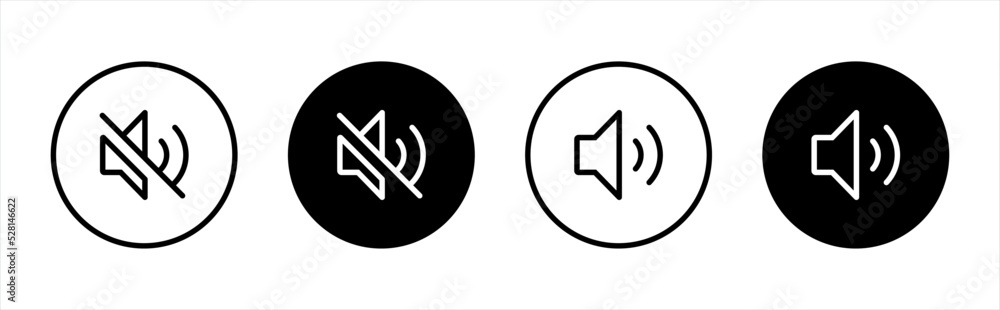 Speaker sound icon. Modern volume sound signs. Loudspeaker symbol for apps and websites Speaker sound icon. Modern volume sound signs. Loudspeaker symbol for apps and websites