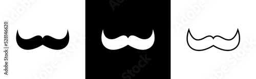 Moustache icon. Mustache symbol. Masculine, male, father fashion signs, vector illustration 