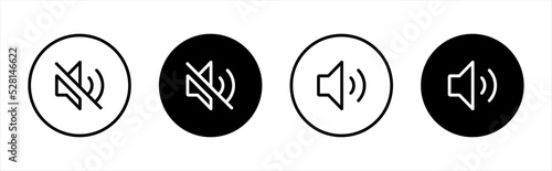 Speaker sound icon. Modern volume sound signs. Loudspeaker symbol for apps and websites