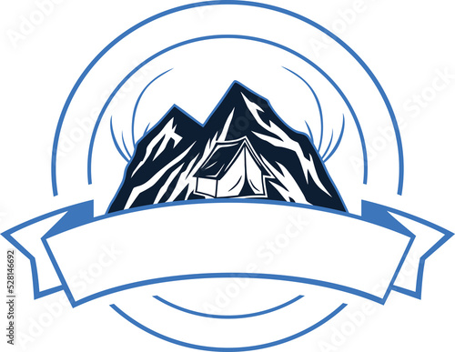 Mountain Adventure Logo  Camping  Ice Climbing Expedition. Vintage Logo and Labels  Icon Template Design Illustration