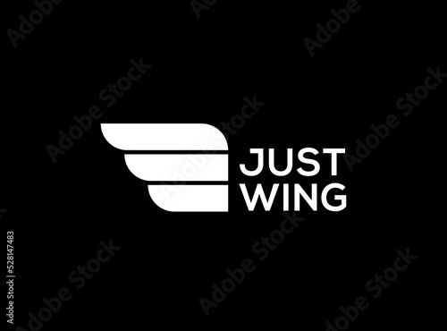 Simple wing logo design template on black background. Suitable for branding logo and etc.