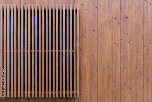 木造の日本家屋の壁と格子窓 photo