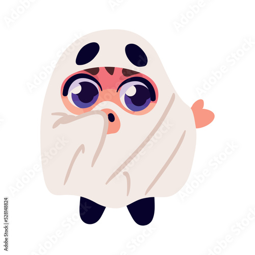 cute boy in ghost costume