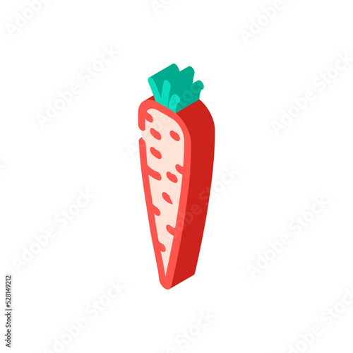 ripe orange carrot isometric icon vector. ripe orange carrot sign. isolated symbol illustration