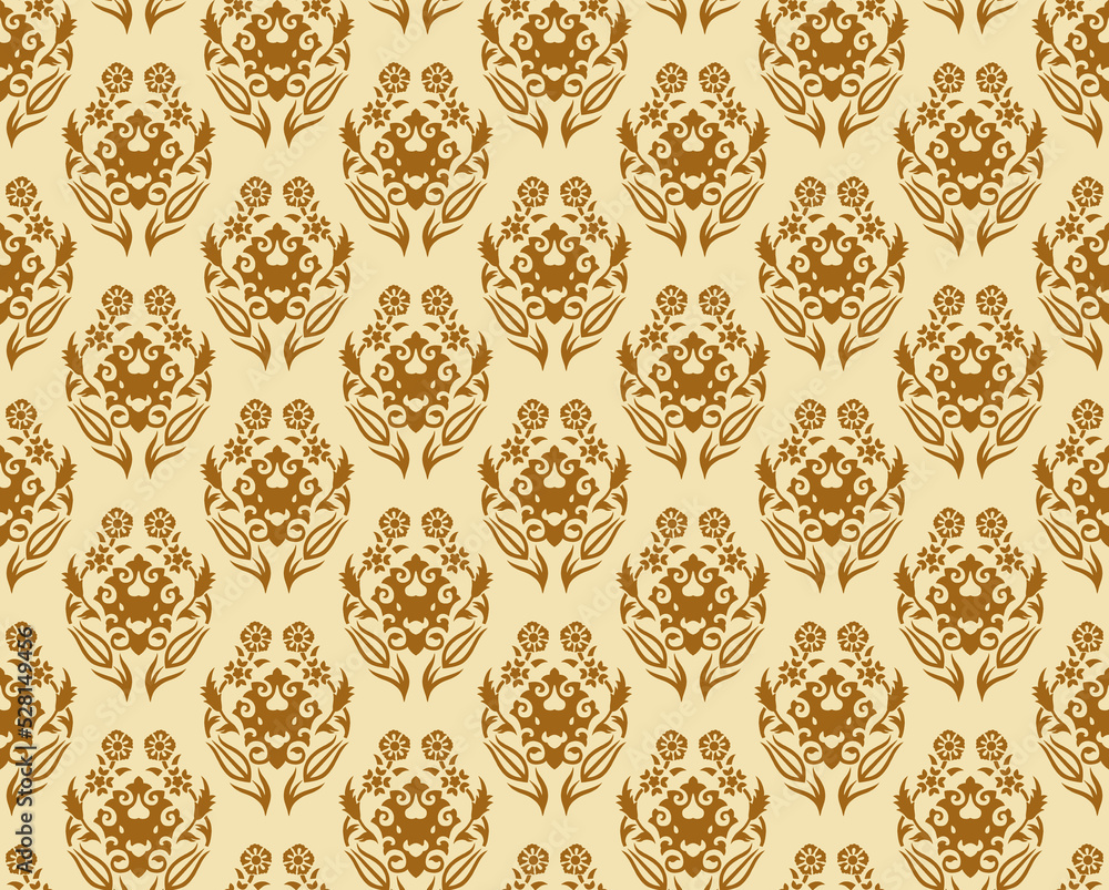 similar Floral textured print. Damask Seamless vintage pattern. Can be used for wallpaper, fabric, invitation